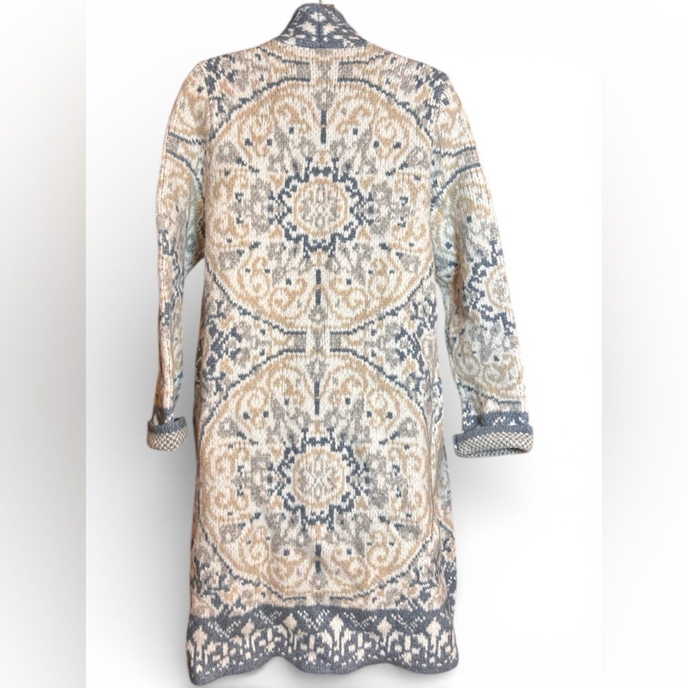 ❗️SOLD ❗️ & Cream Long Cardigan Sweater Women’s Large Soft Surroundings cozy - Picture 10 of 15